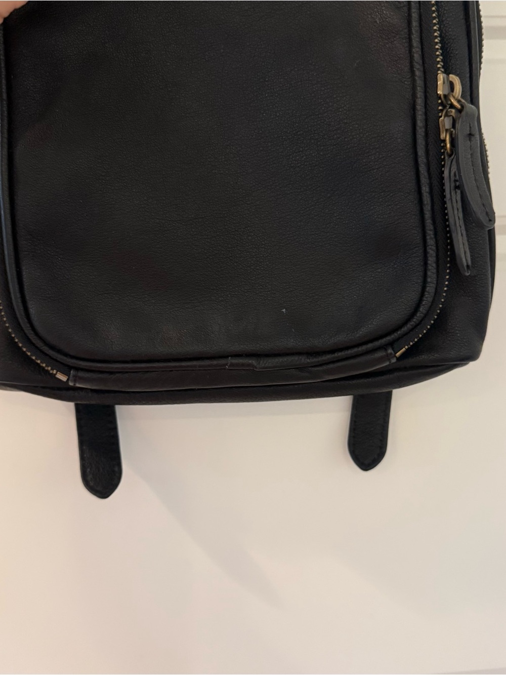 Margot Black Mini Small Leather Square Backpack 11.5" by 9" Travel Adjustable - Picture 4 of 9